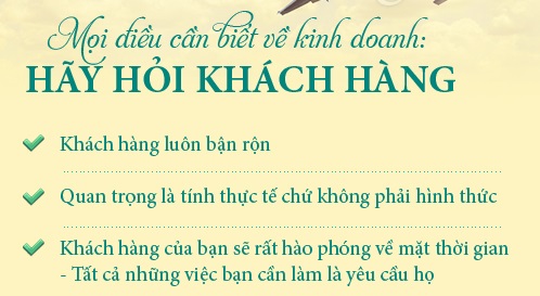 Mọi điều cần biết về kinh doanh: Hãy hỏi khách hàng